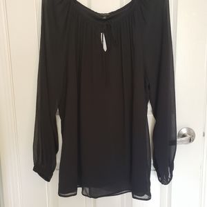 Never worn black semi-sheer Talbots shirt size M